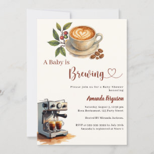 Baby is Brewing coffee Baby Shower Invitation