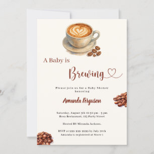 Baby is Brewing coffee Baby Shower Invitation
