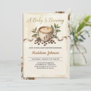 Baby is Brewing Coffee Baby Shower  Invitation