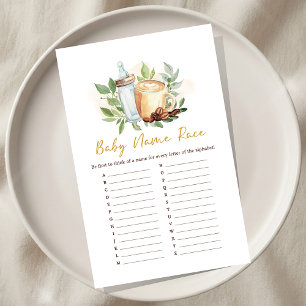 Baby is Brewing Coffee Baby Shower Name Race Game