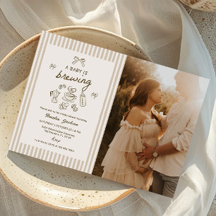 Baby is Brewing Coffee Baby Shower Photo Invitation
