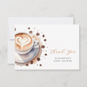 Baby is Brewing Coffee Baby Shower Thank You Card