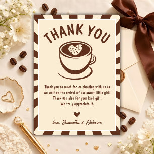Baby Is Brewing Coffee Baby Shower Thank You Card