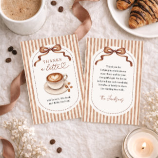 Baby is Brewing Coffee Baby Shower Thank You Card