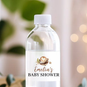 Baby is Brewing Coffee Baby Shower Water Bottle Label
