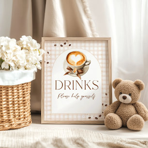 Baby is Brewing Coffee Bean Theme Baby Shower Bar Poster
