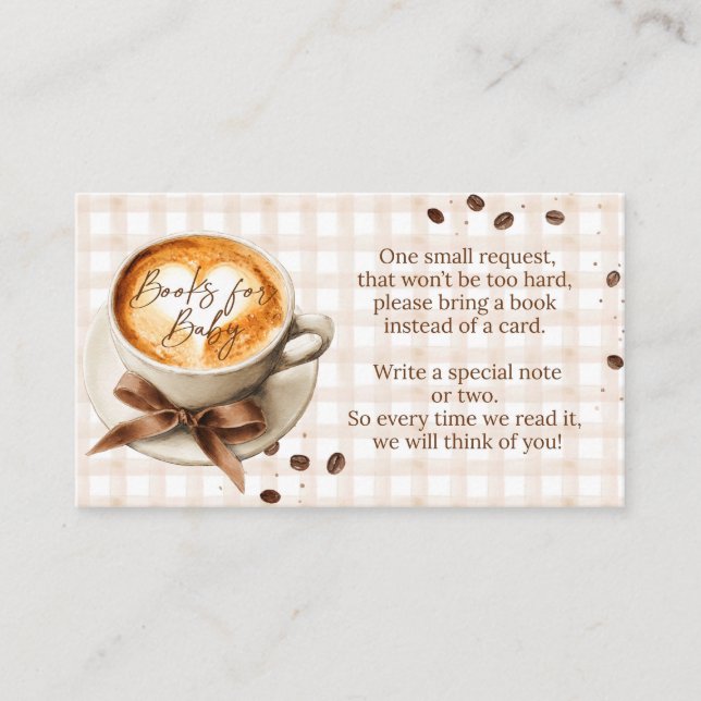 Baby is Brewing Coffee Bean Theme Baby Shower Enclosure Card (Front)