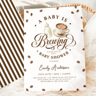 Baby Is Brewing Coffee Beans Baby Shower Invitation