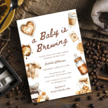 Baby Is Brewing Coffee Brown Baby Shower