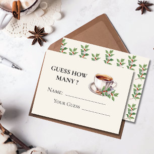 Baby is Brewing Coffee brown  Guess How Many Game Enclosure Card