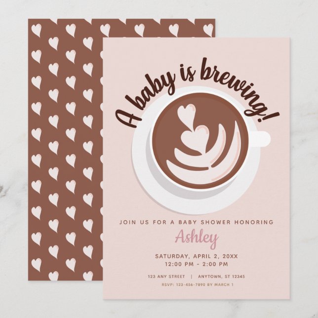 Baby is Brewing Coffee Brunch Baby Shower Sprinkle Invitation (Front/Back)