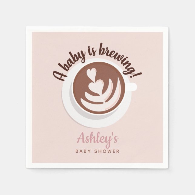 Baby is Brewing Coffee Brunch Baby Shower Sprinkle Napkin (Front)