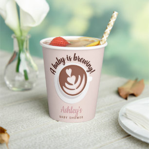 Baby is Brewing Coffee Brunch Baby Shower Sprinkle Paper Cups