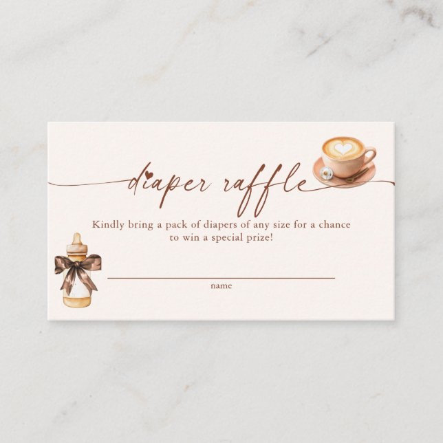 Baby Is Brewing Coffee Diaper Raffle Card (Front)
