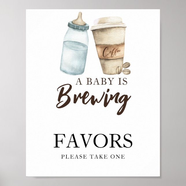 Baby is brewing coffee Favours Poster (Front)