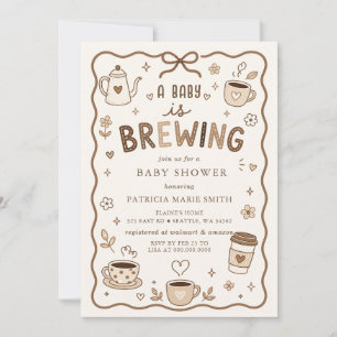 Baby is Brewing Coffee Gender Neutral Baby Shower Invitation