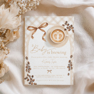 Baby Is Brewing Coffee Gender Neutral Baby Shower Invitation