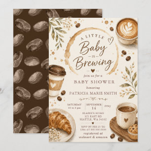 Baby is Brewing Coffee Gender Neutral Baby Shower Invitation