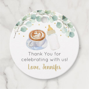 Baby Is Brewing Coffee Greenery Baby Shower Favour Tags