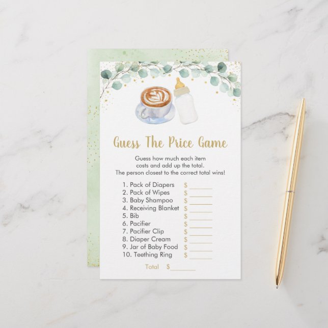 Baby Is Brewing Coffee Guess The Price Game (Front/Back In Situ)