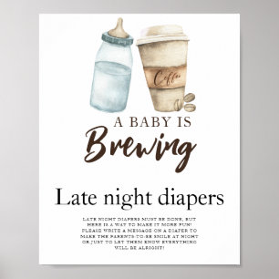 Baby is brewing coffee Late night diapers game  Poster