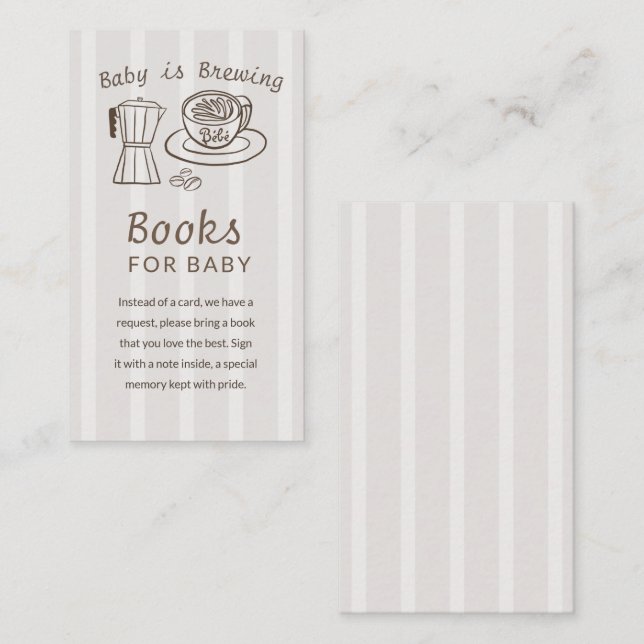 Baby is Brewing Coffee Pot  Enclosure Card (Front/Back)