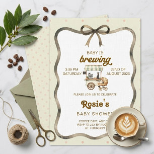Baby is Brewing Coffee Theme Baby Shower Invitation