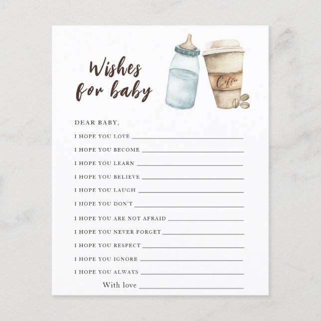 Baby is brewing coffee - wishes for baby (Front)