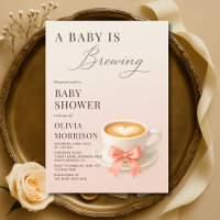 Baby is Brewing Coquette Bow Coffee Baby Shower