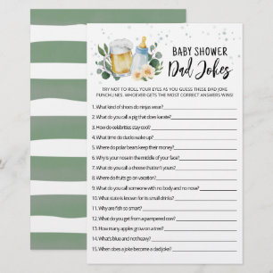 Baby Is Brewing Dad Jokes Baby Shower party Game
