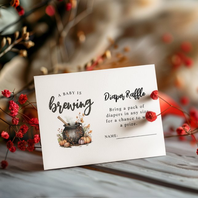 Baby Is Brewing Diaper Raffle Baby Shower Enclosure Card (Creator Uploaded)