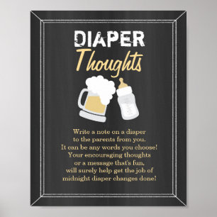 "Baby Is Brewing" Diaper Thoughts Poster