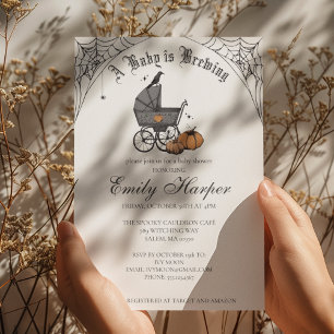 Baby is Brewing Gender Neutral Gothic Baby Shower Invitation