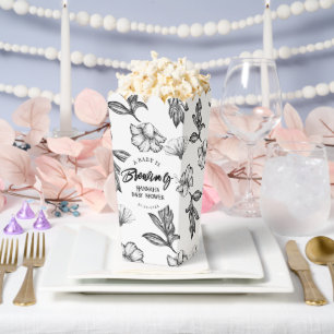 Baby is brewing Gothic Flower Baby Shower popcorn Favour Box