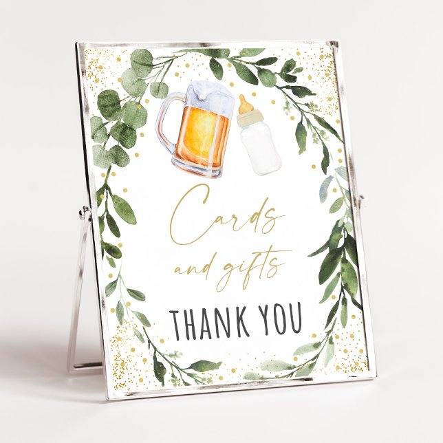 Baby Is Brewing Greenery Cards & Gifts Sign (Creator Uploaded)