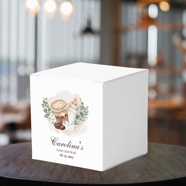 Baby is Brewing greenery Coffee Baby Shower Favour Box (Creator Uploaded)