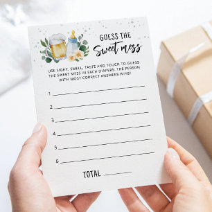 Baby Is Brewing Guess the Sweet Mess Game Card