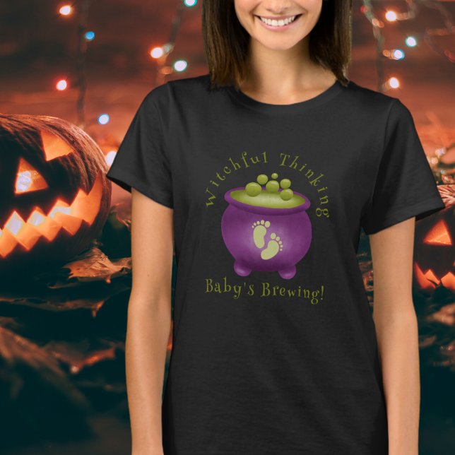 Baby is Brewing Halloween Baby Announcement T-Shirt (Creator Uploaded)