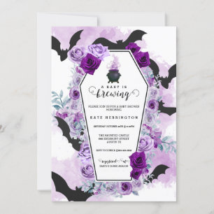 Baby is Brewing Halloween Baby Shower Invitation