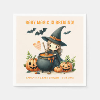 Baby is Brewing Halloween baby shower  Napkin