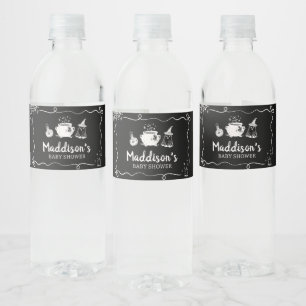 Baby is Brewing Halloween Baby Shower Water Bottle Label