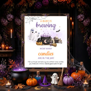 Baby Is Brewing Halloween Guess How Many Sign