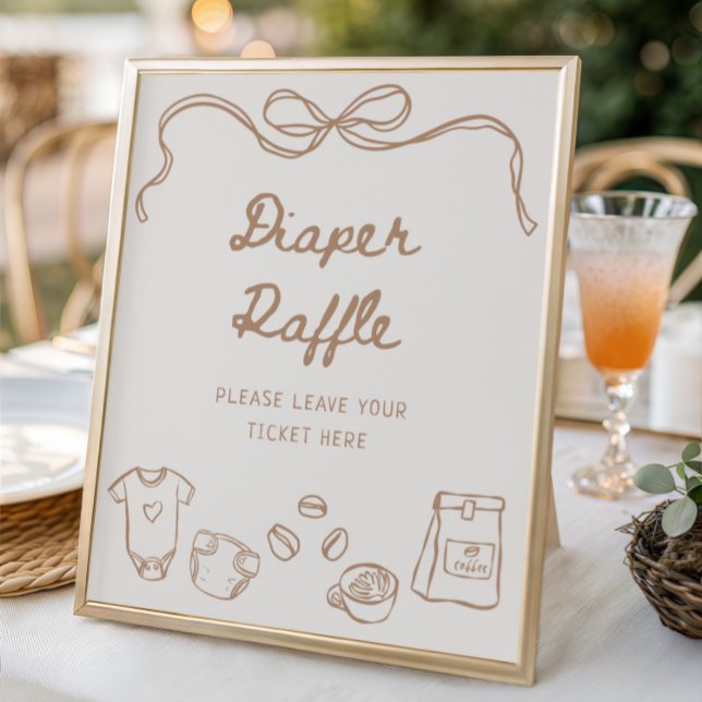 Baby is Brewing Hand Drawn Diaper Raffle Poster (Creator Uploaded)