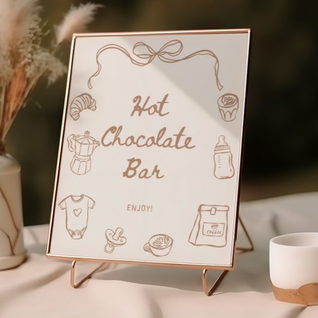 Baby is Brewing Hand Drawn Hot Chocolate Bar Poster (Creator Uploaded)
