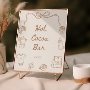 Baby is Brewing Hand Drawn Hot Cocoa Bar Poster