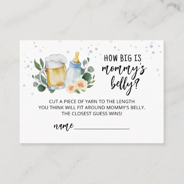 Baby Is Brewing How Big Is Mommy's Belly card (Front)