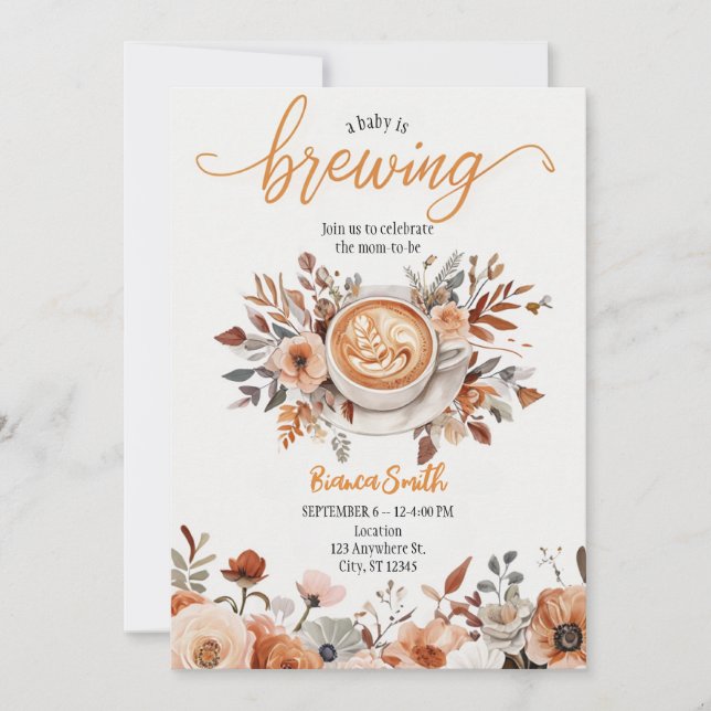 Baby is Brewing Invitation (Front)