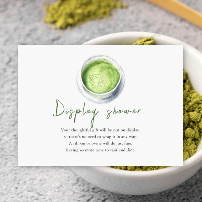 Baby is Brewing Matcha Tea Display shower Enclosure Card (Creator Uploaded)