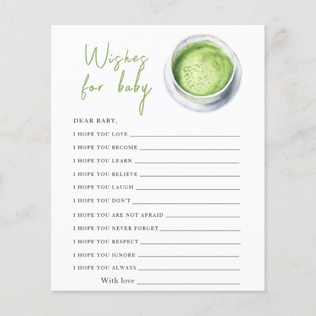 Baby is brewing matcha - wishes for baby (Front)