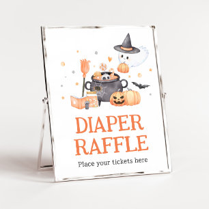 Baby is Brewing Orange Halloween Diaper Raffle Poster